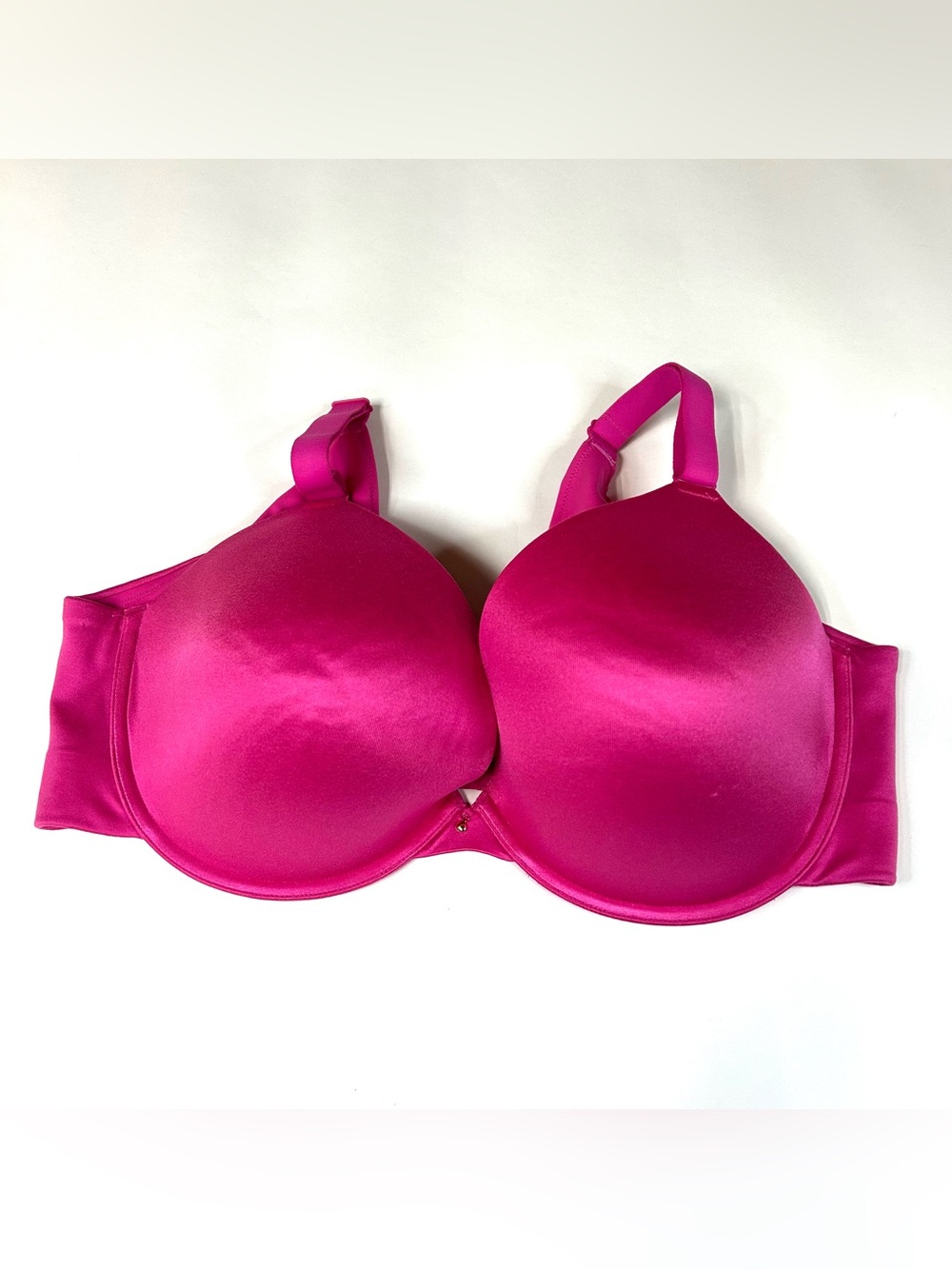 Cacique 42DDD Boost Plunge Bra Solid Pink Underwire Padded #3499